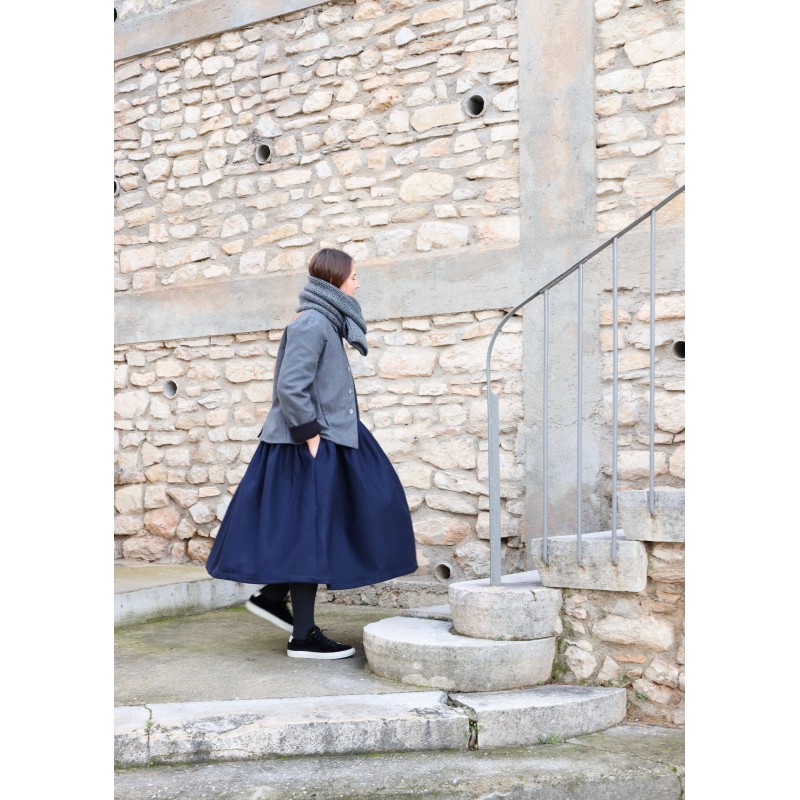 Veste tailleur, lainage gris