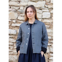 Veste tailleur, lainage gris