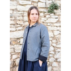 Veste tailleur, lainage gris