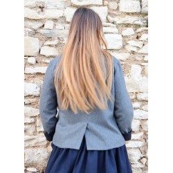 Veste tailleur, lainage gris