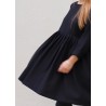 Robe à plis manches longues, flanelle noire