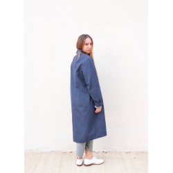 Coat, blue recycled denim