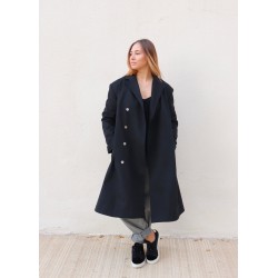 Manteau mixte, jean noir