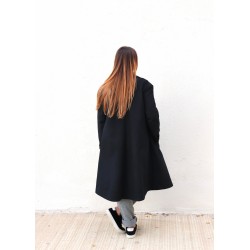 Unisex coat, black denim