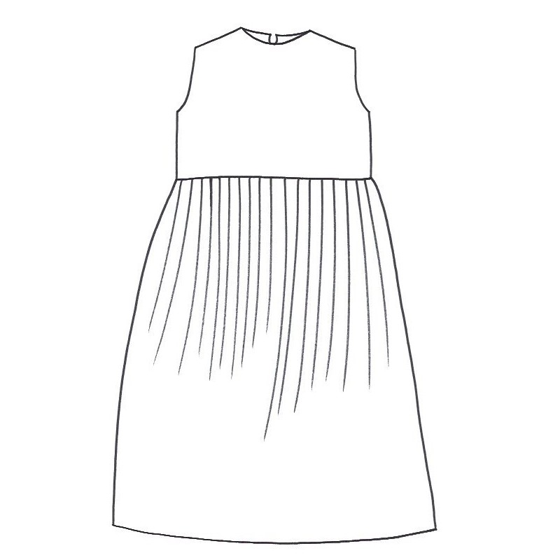 LONG PLEATED DRESS SLEEVELESS