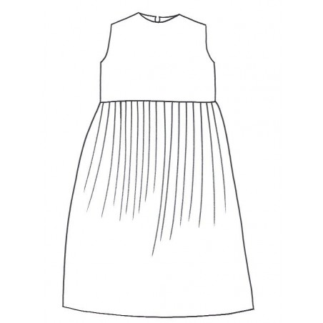 LONG PLEATED DRESS SLEEVELESS