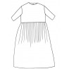 LONG PLEATED DRESS THREE QUARTER SLEEVES