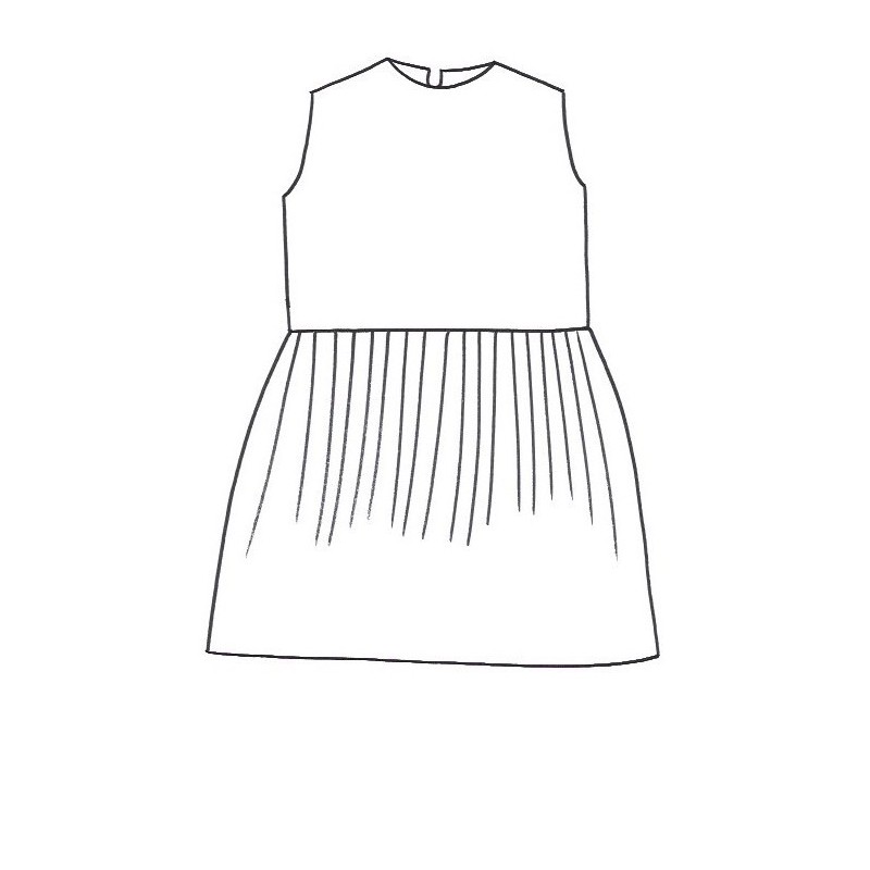 PLEATED DRESS SLEEVELESS LOW WAIST