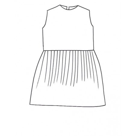 PLEATED DRESS SLEEVELESS LOW WAIST