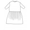 PLEATED DRESS THREE QUARTER SLEEVES LOW WAIST