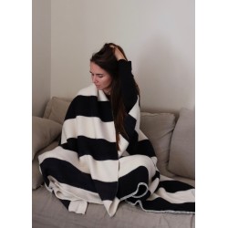 Striped XXL merino blanket