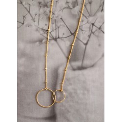 Collier "double anneaux" or