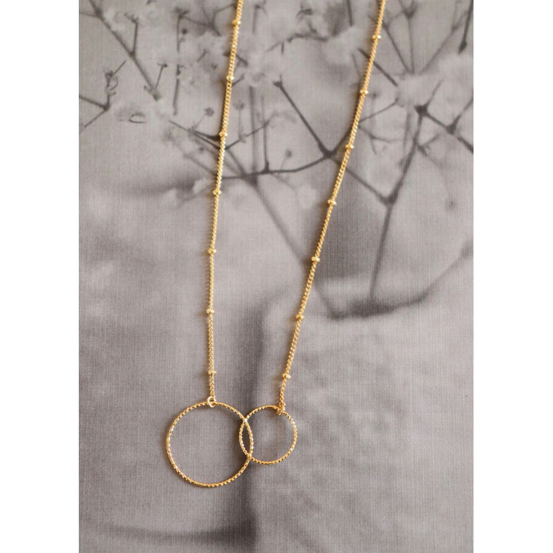 "Double circles" necklace gold