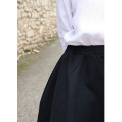 Long skirt, black denim