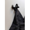 Strap dress, black linen