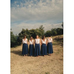 Skirt 03, indigo heavy linen