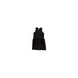 Pleated dress, sleeveless, black flannel