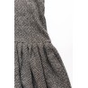 Pleated dress, sleeveless, herringbone wool drap