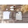 Long sleeves pleated shirt, white linen