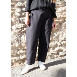 Pantalon taille haute, jean noir