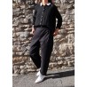 Pantalon taille haute, jean noir