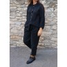 Chemise Claudine, lin noir