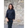 Claudine shirt, black linen