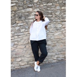 Claudine shirt, white linen