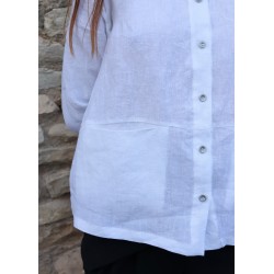 Claudine shirt, white linen