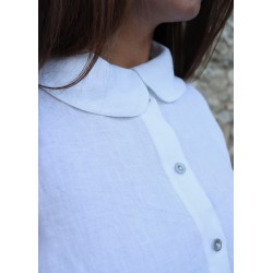 Claudine shirt, white linen