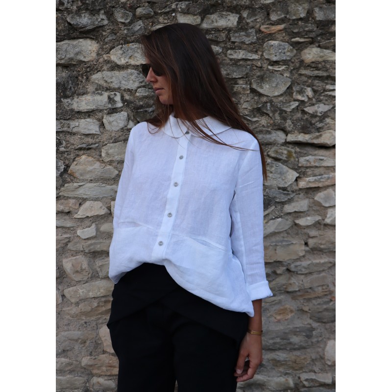 Chemise Claudine, lin blanc