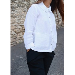 Chemise "femme", lin blanc