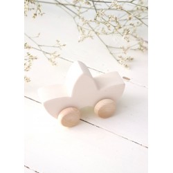 Wooden car "white flower"