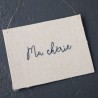 Petit mot brodé "Ma chérie"