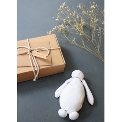 Peluche-bouillotte oie blanche