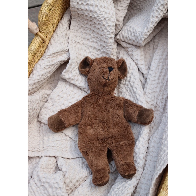 Dark brown bear Plush-warming pillow