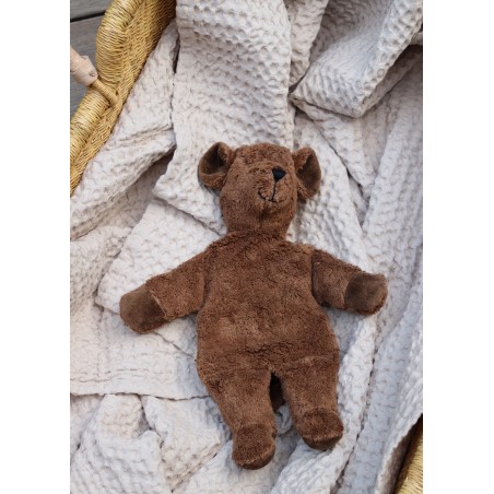 Dark brown bear Plush-warming pillow