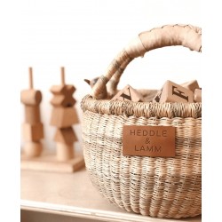 Small bolga basket,natural handle