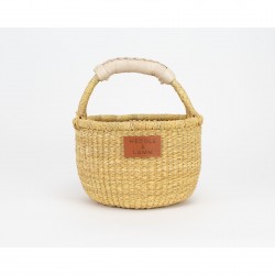 Small bolga basket,natural handle