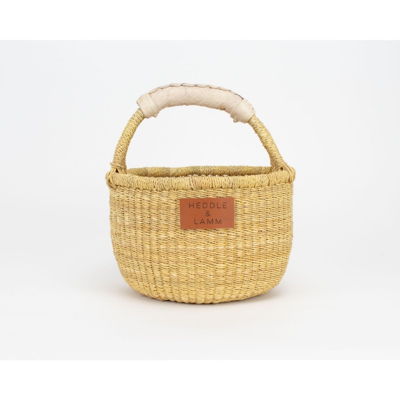 Small bolga basket,natural handle