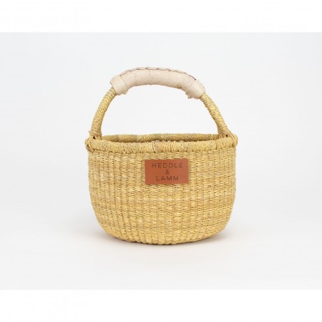 Small bolga basket,natural handle