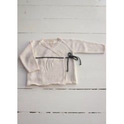 Enzo knit cross sweater, cream