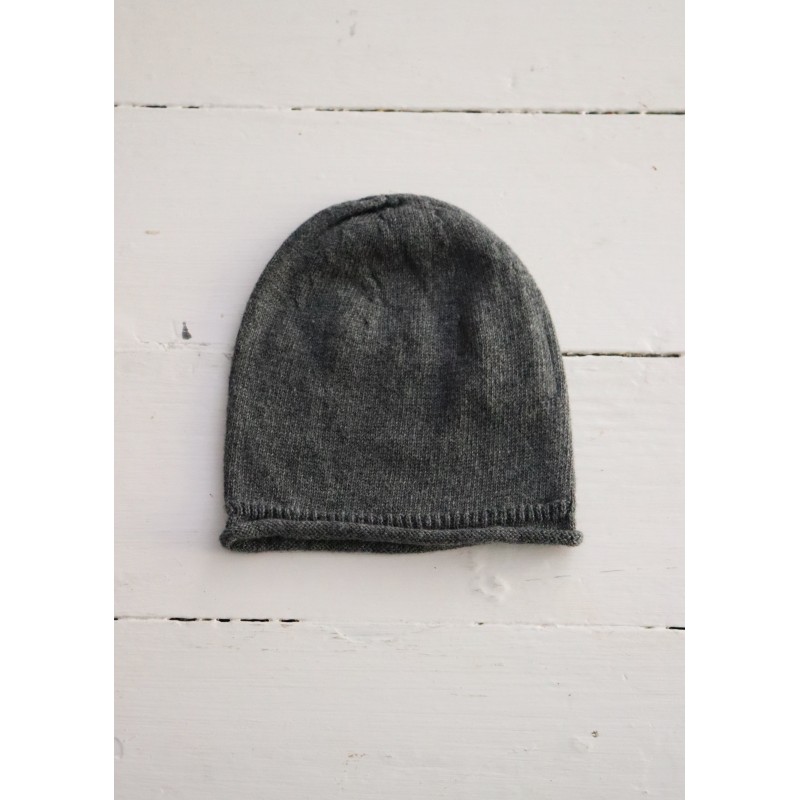 Cotton knit hat Jon, dark grey