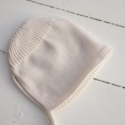 Cotton knit bonnet Sophia, cream