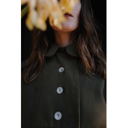 Coat 06, Olive cotton canvas