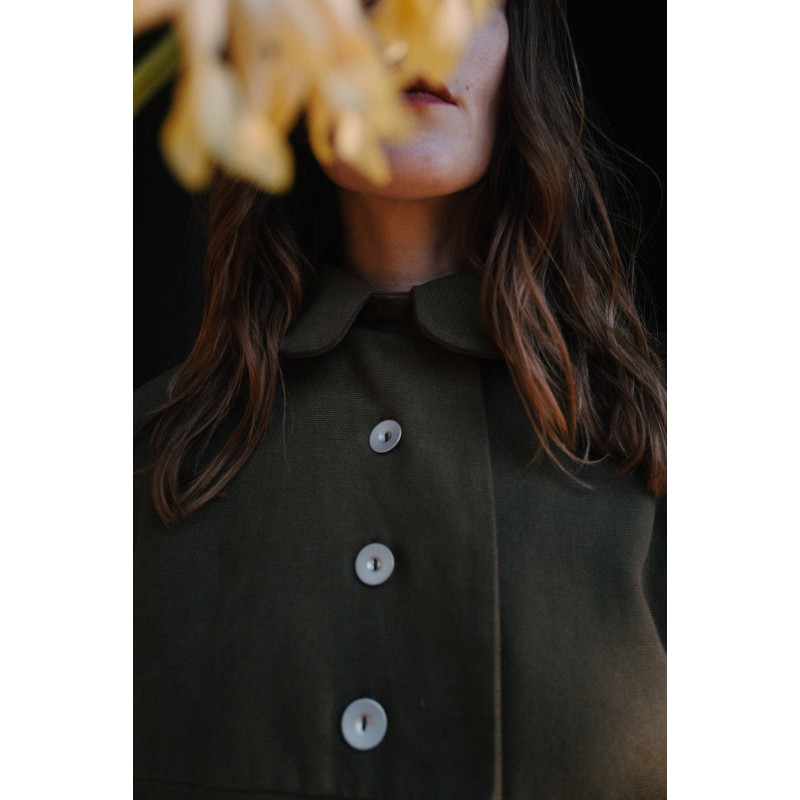 Manteau 06, toile de coton Olive