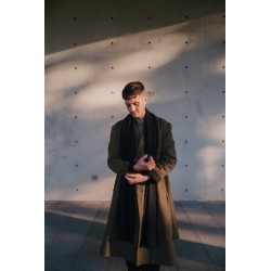 Coat 04, Olive cotton canvas