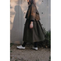 Robe à plis sans manches Uniforme, lin blanc