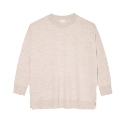 Pull en laine merinos beige