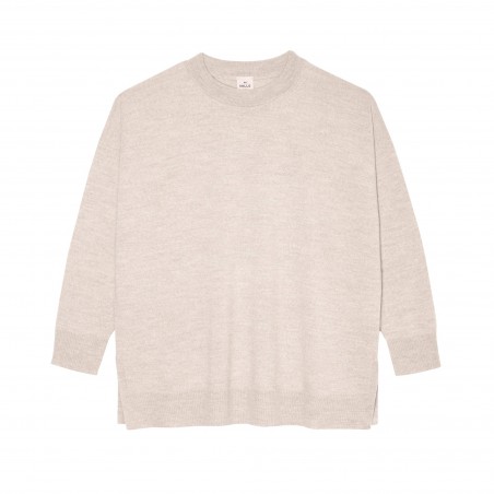 Pull en laine merinos beige